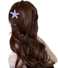 【人気商品】大人用 子供用 (パープル) コスチューム コスプレ 髪飾り ヒトデ型 人魚 ヘアアクセサリー マーメイド