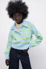 (ザラ) タグ付き新品 ZARA 立体 フラワー ニット