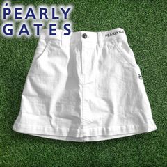PEARLY GATES パーリーゲイツ ゴルフ /Puドビー パワフルコットン クリーンポケット 変形ダイヤ柄 ストレッチ ミニ スカート ゴルフウェア レディース 055-2234002 定価2.6万 ホワイト▲029▼50821w11