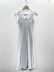 ROYAL PARTY ロイヤルパーティー シアー ロングワンピース キャミソール ワンピース 2WAY 重ね着 sizeF/白ｘ緑 ■◆レディース