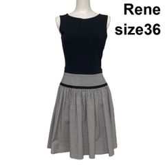 Rene ルネ ギンガムチェック ノースリーブ ワンピース 38 M〜L - メルカリ