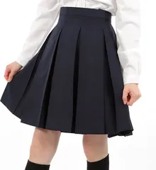 Eiza ボックス プリーツスカート 学生 制服 箱ヒダ スクール 女子高生 e456 紺色 48cm (紺色 48cm,  M)