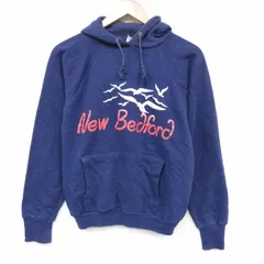 M/古着 長袖 スウェット パーカー メンズ 80年代 80s 鳥 紺 26feb10