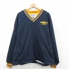 XL/古着 チャンピオン Champion 長袖 ナイロン ジャケット メンズ 00年代 00s TRAIN Vネック 紺他【spe】 26feb09