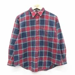 古着 エディーバウアー 長袖 シャツ レディース 00年代 00s コットン エンジ他 チェック 26feb09