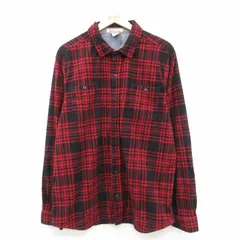 XL/古着 エルエルビーン 長袖 ブランド シャツ メンズ 00年代 00s フリース 赤他 チェック 26feb09