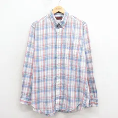 XL/古着 ラルフローレン チャップス 長袖 ブランド シャツ メンズ 80年代 80s ボタンダウン 白他 チェック 26feb09