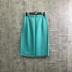 【T-910】ロングスカート レディース グリーン 無地 フレア ウエストゴム シンプル カジュアル 体型カバー 春夏 古着 着回し抜群