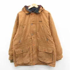 XL/古着 エルエルビーン 長袖 ジャケット パーカー メンズ 80年代 80s 大きいサイズ コットン USA製 茶 内側ウール【spe】 26feb10