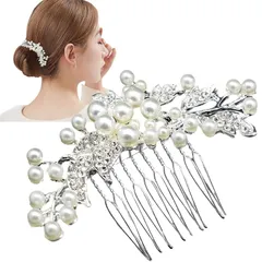 【新品】 [ティグロス] TIGLOSS 髪飾り かんざし 結婚式 ウェディング パール シルバー ピン ヘアアクセサリー コーム 和装 洋装 まとめ髪 着物 振袖 留袖 0