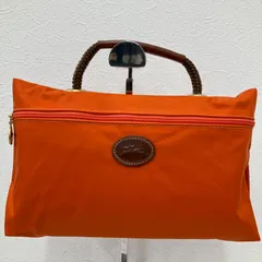 919　LONGCHAMP　ロンシャン　プリアージュ　ポーチ　バニティポーチ　小物入れ 持ち手付き　オレンジ　ハンドバッグのサムネイル