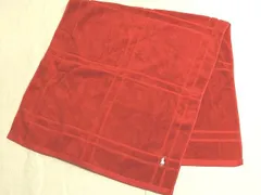 未使用品 ポロ ラルフローレン バスタオル ◆ レッド コットン チェック柄 POLO RALPH LAUREN ▼8B