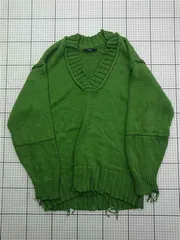 ◇ ⊇ エモダ EMODA 042152631001-03 Vネックニットセーター グリーン系 レディース E  【1603020004059】