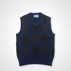 PRADA プラダ / アルパカアーガイルニットベスト Made In Peru SIZE:46