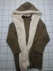 ◇ ⊇ ザラ ZARA フェイクファー フード付きニットコート Sサイズ レディース E  【1603020005001】