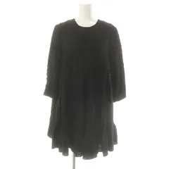 ザラ ZARA ティアードワンピース ミニ 七分袖 S 黒 ブラック /HK ■OS