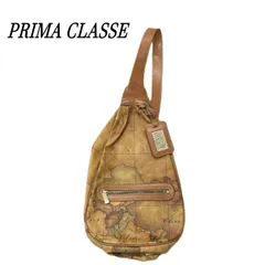 PRIMA CLASSE プリマクラッセ ワンショルダーバッグ ボディバッグ 地図柄 キャメル