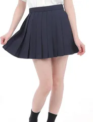 Eiza スクールスカート 無地 ミニ 36cm 学生 制服 ユニフォーム 女子高生 中学 e518 (ネイビー,  M)