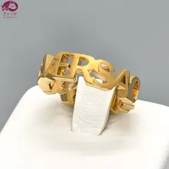VERSACE  ヴェルサーチェ ロゴ レタリング リング M 約9.5号 ゴールドトーンメタル 男女兼用 箱  1020684-1A00620_DG5_9_3J000のサムネイル