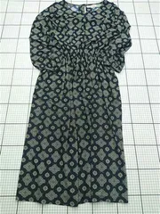 ◇ Θ シュガースプーン Sugar spoon 幾何学柄ワンピース ネイビー系 レディース Fサイズ E  【1603090031023】