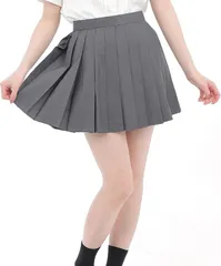 Eiza スクールスカート 無地 ミニ 36cm 学生 制服 ユニフォーム 女子高生 中学 e518 (グレー,  S)