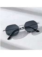 アクセサリー メンズ アイアクセサリー 1ペア メンズクラシックメタルジオメトリックフレームシルバーファッショングラス、アウトドアサイクリング、デイリーウェア、夏のビーチ、アウトドアアクティビティ、旅行に適していま