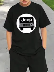 送料無料 ジュニア（Jeep Logo）熱転写3Dプリント面白いTシャツ パロディ 子供服 男の子 女の子 小学生 中学生 半袖 夏「背面印刷可､備考必須」