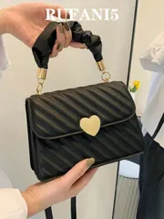 バッグ レディース ハンドルバッグ 軽量ビジネスカジュアルハート型装飾スナップボタンスクエアバッグ、ティーンガール、女性、大学生、新人社会人、オフィスワーカー向け、オフィス、大学、仕事、通勤、アウトドア、旅行、デー