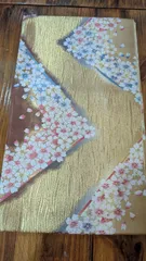 金色地に白い桜の柄の袋帯♪