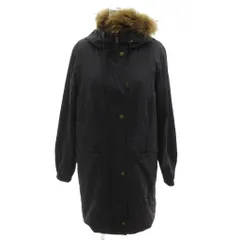 マッキントッシュフィロソフィー MACKINTOSH PHILOSOPHY 美品 コート 38 紺 ネイビー リアルファー フード ドロスト ミドル ハーフ丈 /HW ■GY06のサムネイル