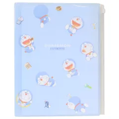ドラえもん ポケットファイル ファスナー付き6ポケットクリアファイル blue tone 藤子F不二雄 カミオジャパン 新学期準備文具 アニメキャラクター グッズ 