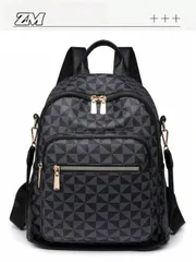 バッグ レディース バックパック レディース レトロ バックパック、新作 多機能 PU チェック柄 学生用ショルダーバッグ トラベルバッグ