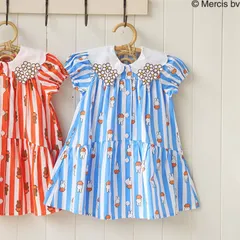 【リンク】Dick Bruna ストライプワンピース　apres les cours V217976　サックス