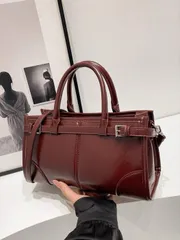 バッグ レディース ハンドルバッグ アンコラ レッド ハンドバッグ、ミニマリスト エレガントなメッセンジャーバッグ、PU レザー ヴィンテージアーバンシックなショルダーバッグ、通勤や日常のショッピングに最適な レデ