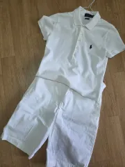 ポロラルフローレン 半袖 カラーTシャツ + ハーフパンツ セット 白 レディース