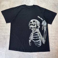 00s アーカイブ グランジ Y2K ドクロ スカル 短丈ボーダーTシャツ 