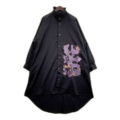 美品】CIVARIZE アシンメトリー 切替 ロングシャツ 総柄 黒 M - メルカリ