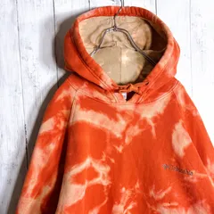 【入手困難】コロンビア Columbia オレンジ タイダイ ブリーチ スウェット パーカー #e04