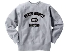 リバース縫製 サイドリブ SPEED ADDICT COLLEGE LOGO 819 SWEAT GRAY/グレー ヴィンテージ ビンテージ スウェット トレーナー チャンピオン カレッジロゴ 大学 ハーレー チョッパーバイク トライアンフ bsa bmw