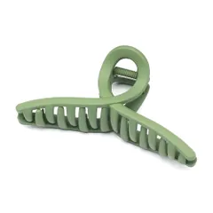 1本 韓国 10cm おしゃれ ヘアアクセサリー ヘアクリップ 髪どめ バンスクリップ しっかりとまる グリーン 緑 クリップ 髪留め マット 大きめ