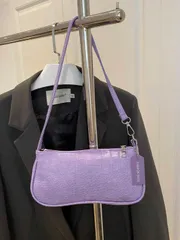 バッグ レディース ショルダーバッグ クロコダイル型押し韓国風レディースハンドバッグ、新作ファッションショルダーバッグ、ミニマリストの三日月型トートバッグ、通勤用