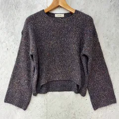 merlot メルロー ミックスカラー ニット セーター ラウンドネック ゆったり ネイビー Ｆサイズ ◎_◇〇☆のサムネイル