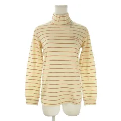 パーリーゲイツ PEARLY GATES ゴルフウェア カットソー 1 ベージュ オレンジ ボーダー柄 ハイネック 長袖 /AO33 ■GY99