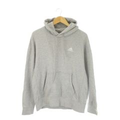 アディダス adidas プルパーカー 長袖 フーディ スウェット ロゴ M グレー /CK18 ■GY99