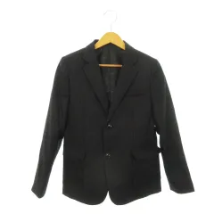 ビームス BEAMS waltz by BEAMS DESIGN テーラードジャケット 総裏地 センターベント ピンストライプ フォーマル 男の子 ボーイズ 160 黒 ブラック /MN22 ■GY19