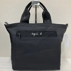 900　agnes b.　アニエスベー　PAS07-01　ハンドバッグ　トートバッグ　ショルダーストラップ欠品　レディース　ブラック　黒　軽量　シンプル　カジュアル　きれいめ　無地　ナイロンのサムネイル