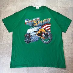 O-594 Anvil 00s Free Spirit モーターイーグル グラフィックプリントTシャツ サイズXL