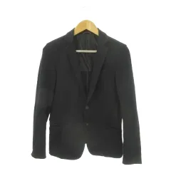 ニコルクラブフォーメン NICOLE CLUB FOR MEN ジャケット 上着 46 黒 ブラック 長袖 襟付き 2つボタン /MN7 ■GY99