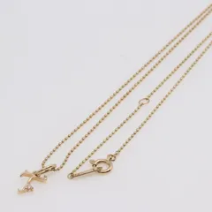 ITJWVZQQOHKJ 美品 agete アガット K10 ダイヤ イニシャルT ネックレス レディース シンプル おしゃれ 女性用 1.0g