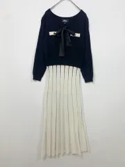 JILL by JILL STUART ジルバイジルスチュアート レトロタイニット ワンピース sizeF/黒×白 ■■ レディース